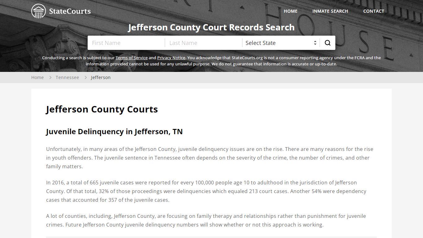 Jefferson County, TN Courts - Records & Cases - StateCourts